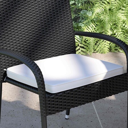 Flash Furniture Indoor/Outdoor Cream Patio Chair Cushion with Ties TW-3WCU001-CR-GG